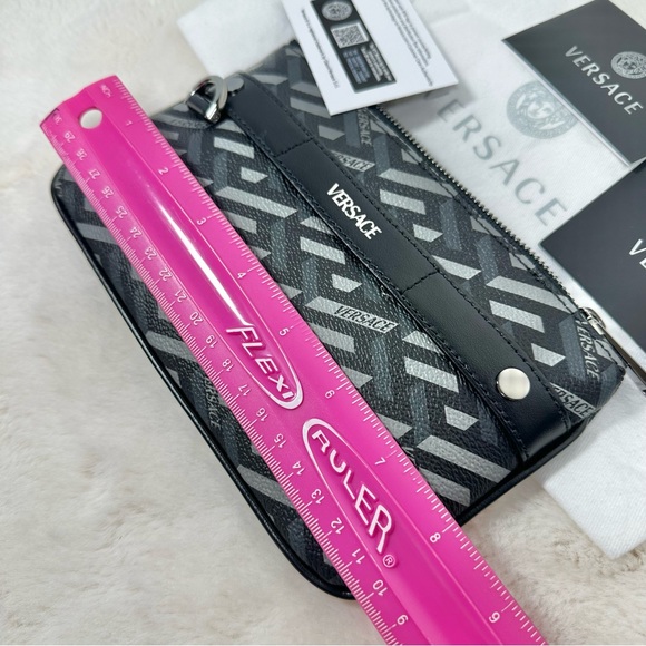 NEW Versace La Greca Rectangular Modular Small Pouch Bag 8”x4.75” - Picture 8 of 10